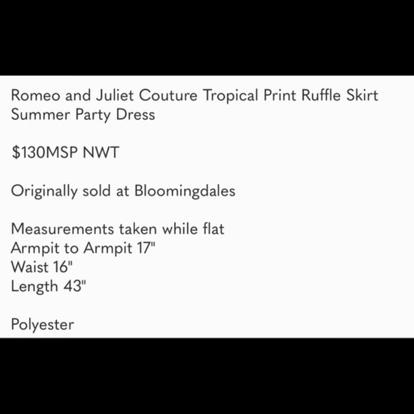 Romeo + Juliet Tropical Dress - Multi-Colored Print - M - NWT - Picture 3 of 7